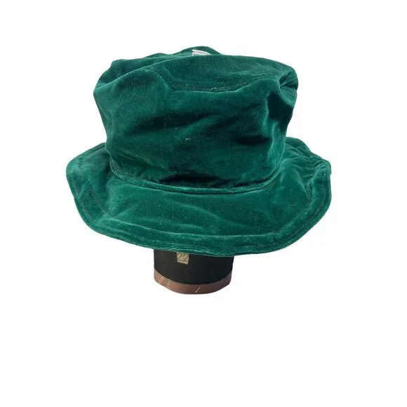 New Marc Vachon Hollywood Pine Green Velvet Fedora Rocker Hat 60cm / 24” Sz L